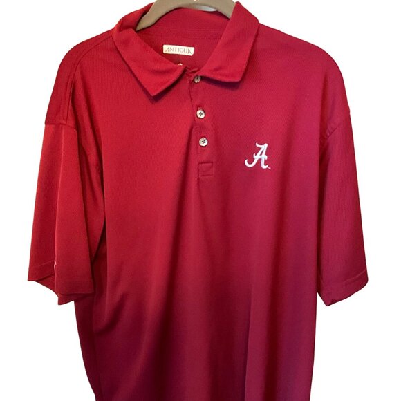 University of Alabama Crimson Red Large Antigua Polo Shirt Roll Tide - Picture 2 of 5
